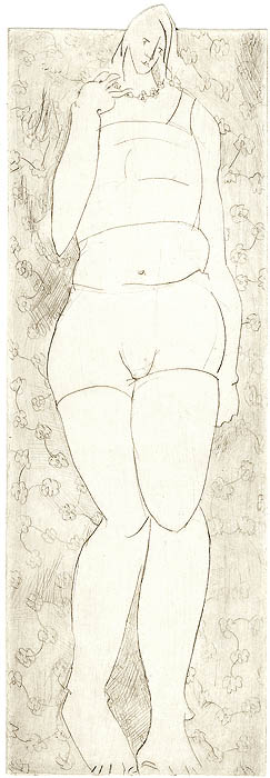 Agnes Keil, woman with necklace, 6 x 17,5cm, 2001
